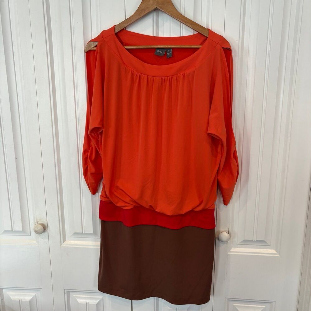 Muse Orange Cold Shoulder Dress Size‎ 8